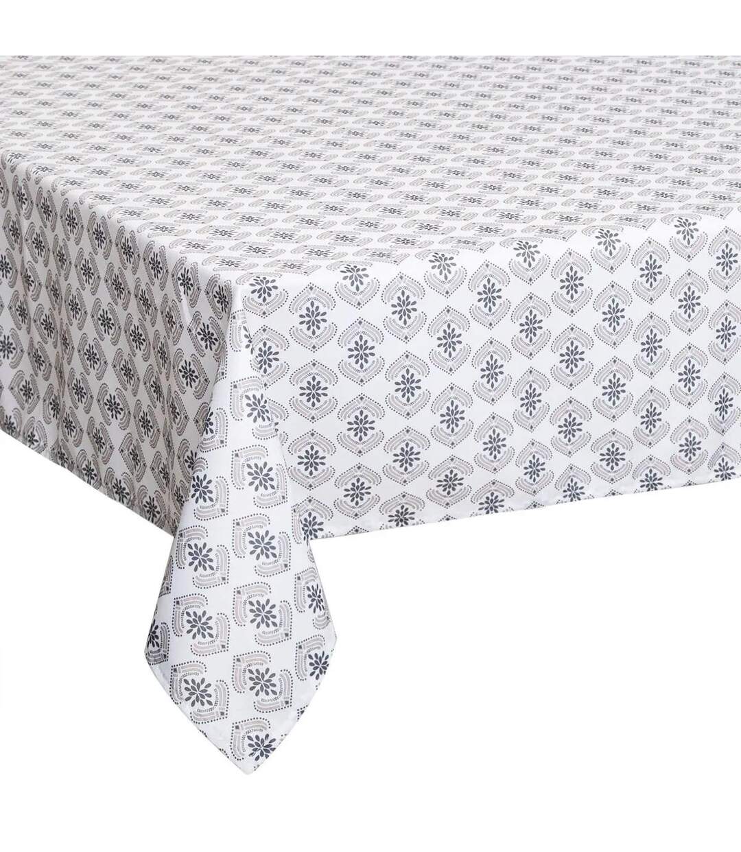 Nappe Antitache à Motifs Hindi 140x240cm Gris-1