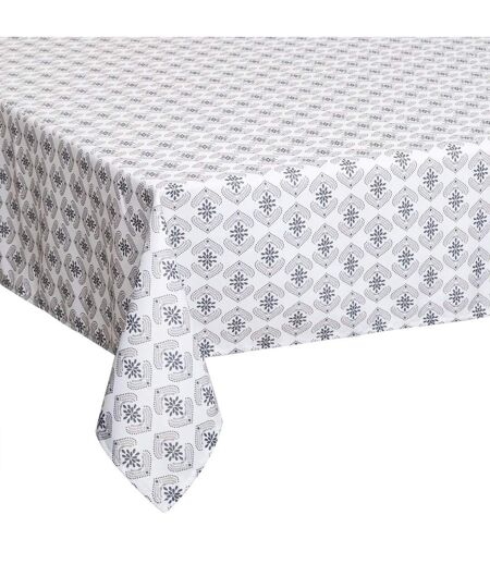 Nappe Antitache à Motifs Hindi 140x240cm Gris