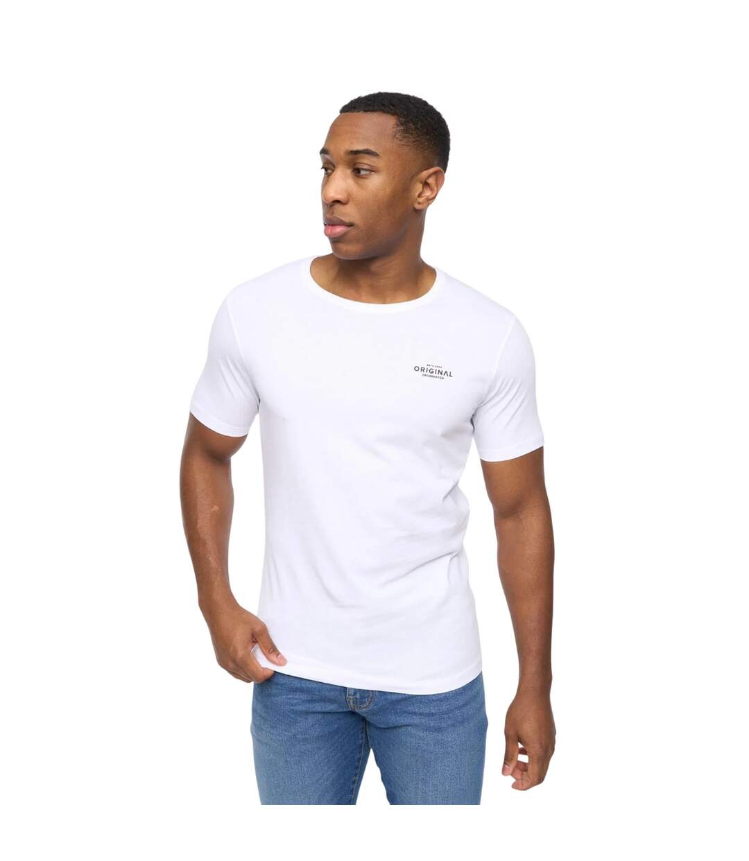 T-shirts basicstandard homme blanc / noir / gris chiné Crosshatch-4