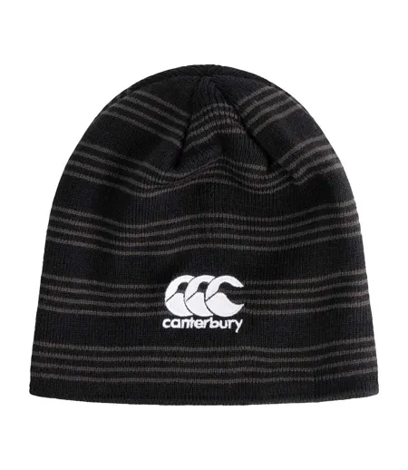 Unisex Adult Embroidered Logo Beanie Black Canterbury