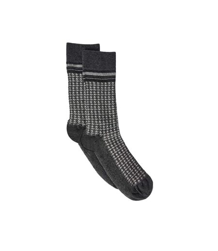 Mens houndstooth jacquard socks dark grey Burton