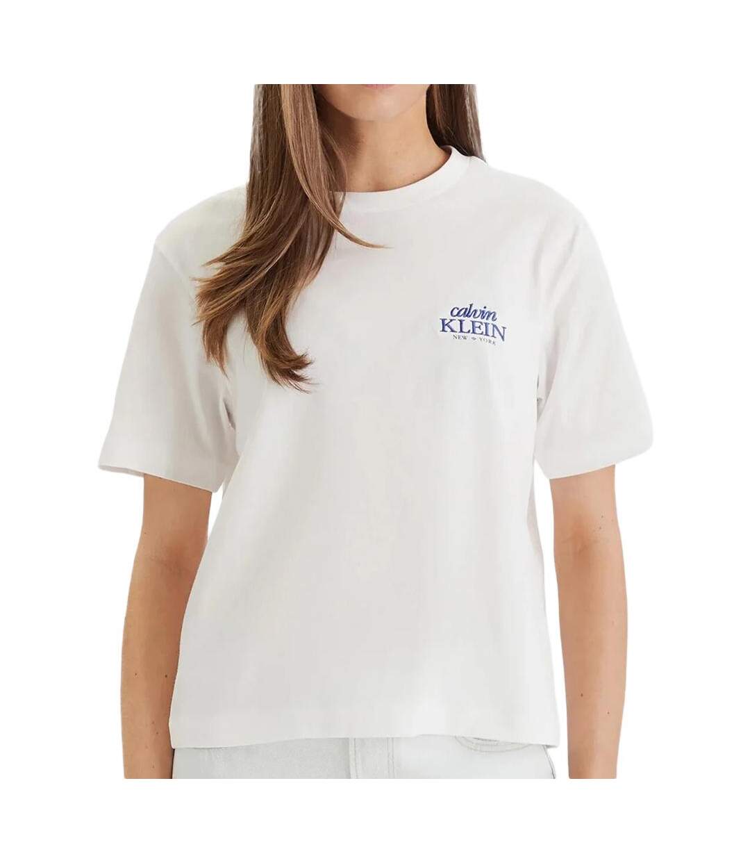 T-Shirt blanc femme calvin klein jeans classics-1