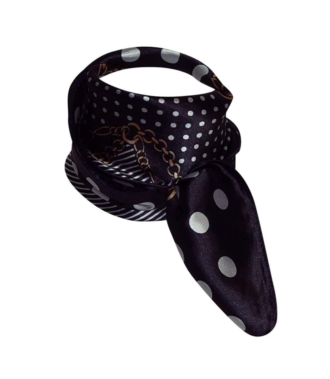 Foulard Chaînette Bleu Marine 60x60 cm – Carré Élégant en Polysatin-2