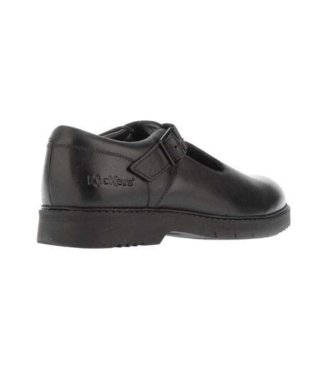 Womens/ladies Finley Leather T-bar Formal Shoes Black Kickers