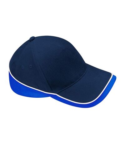 Teamwear Competition Cap French Navy Bright Royal Blue White Beechfield