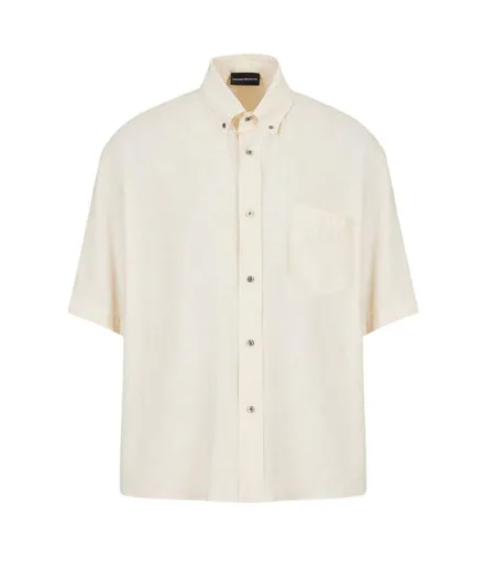 Chemise Manches Courtes Homme Crème Emporio Armani EA7