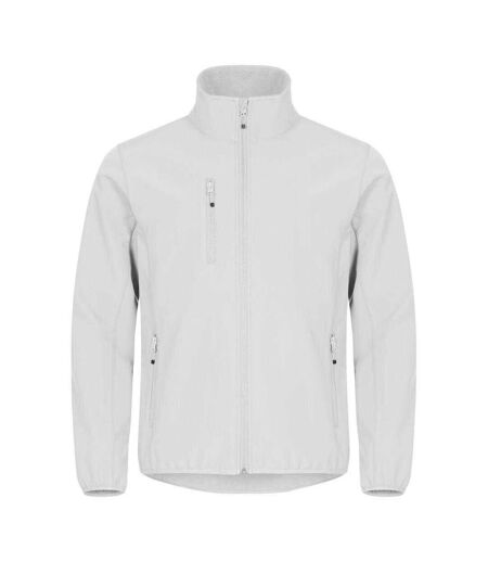 Mens Classic Soft Shell Jacket White Clique