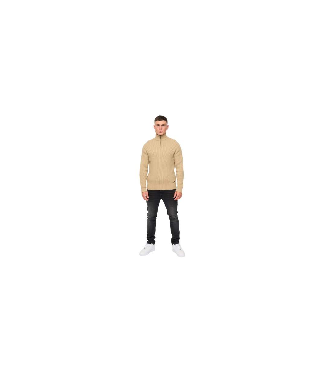 Pull Havaline Homme Beige Gris Crosshatch-1