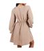 Womens/ladies A-line Mini Dress Taupe Brave Soul-3