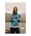 Womens/ladies Lana Stripe Microfleece Quarter Zip Hoodie Lagoon Blue Weird Fish-1