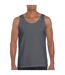 Mens softstyle plain tank top charcoal Gildan-2