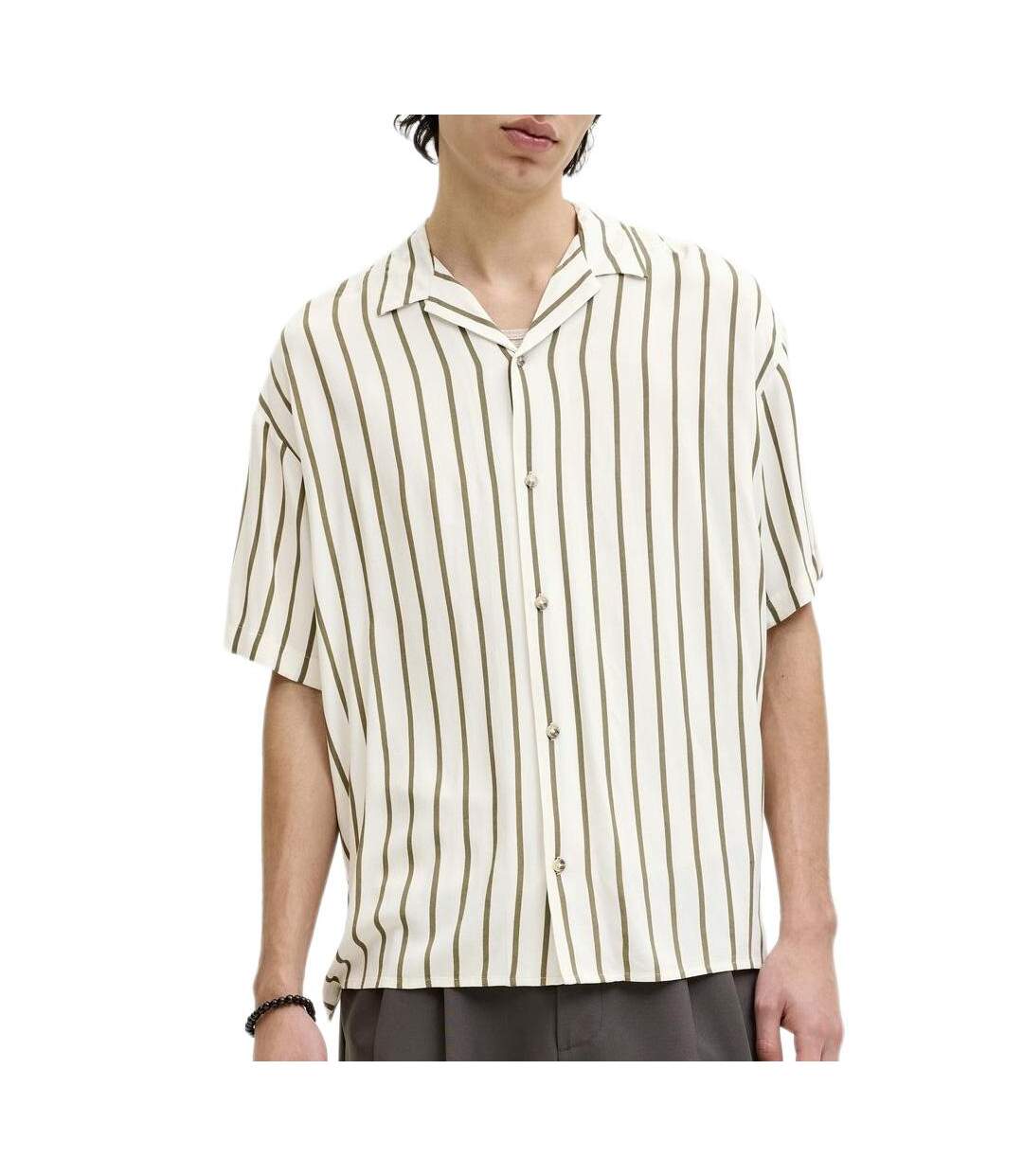 Chemise blanc/kaki  homme jack & jones jjejeff-1
