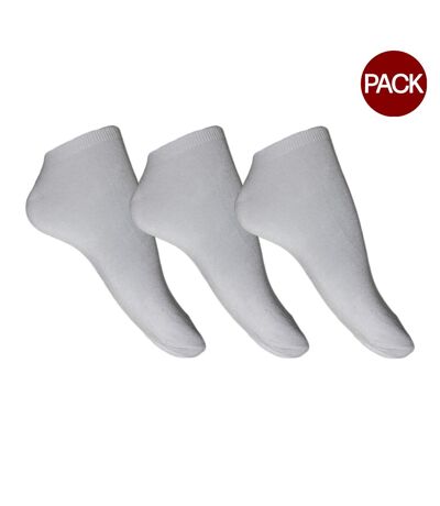 Pack of 3  Womens/ladies bamboo trainer socks  white Simply Essentials