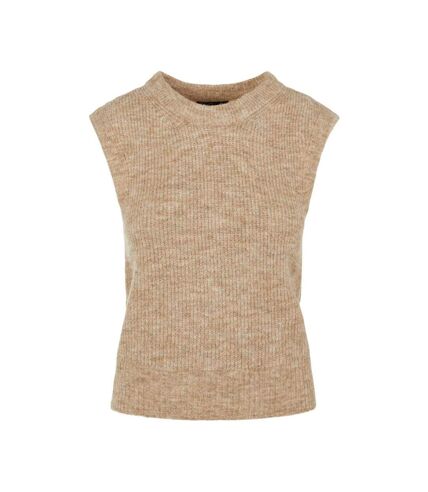 Pull Sans Manches Beige Femme Pieces Ellen - M