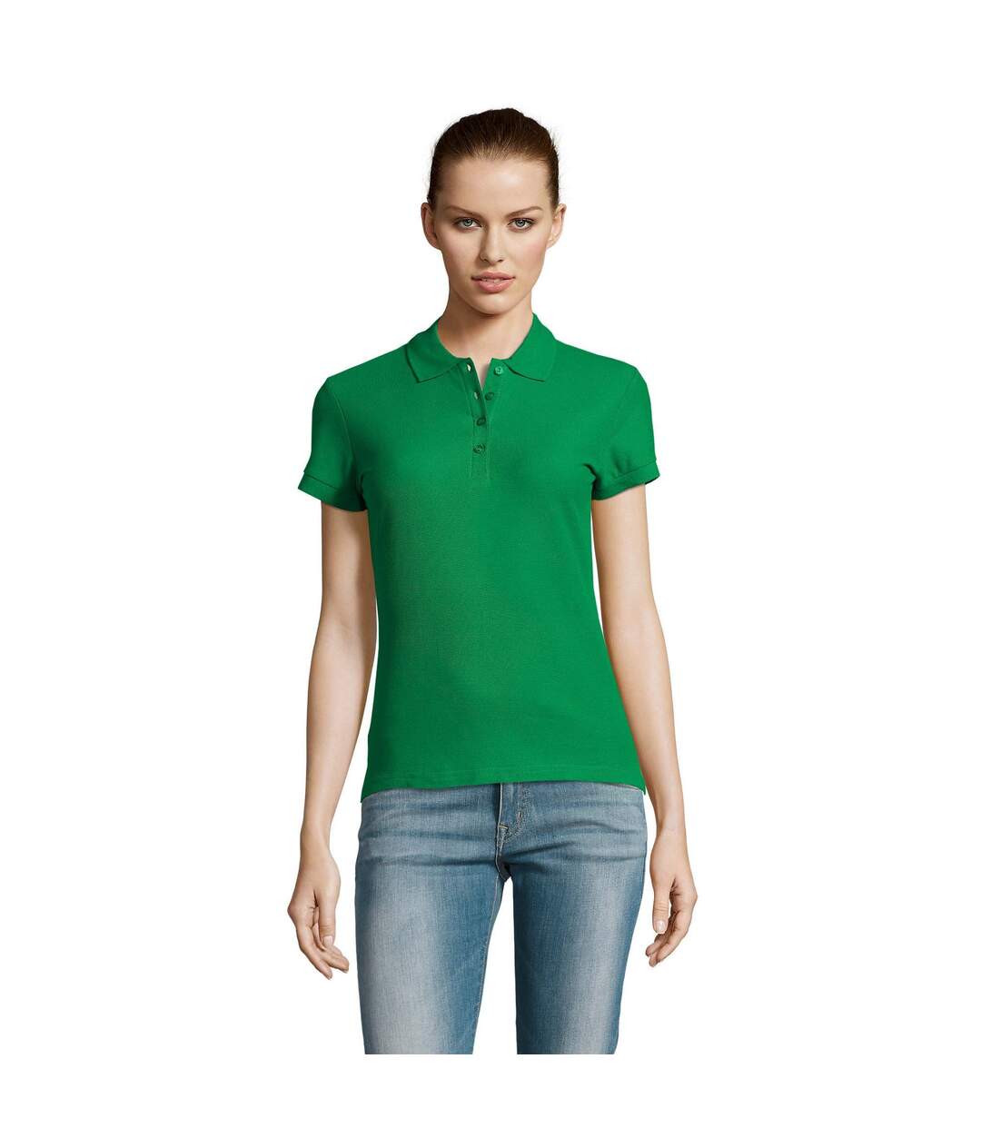 Passion polo 100% coton à manches courtes femme vert SOLS