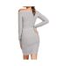 Robe Pull Grise Femme Guess Off Shoulder - L