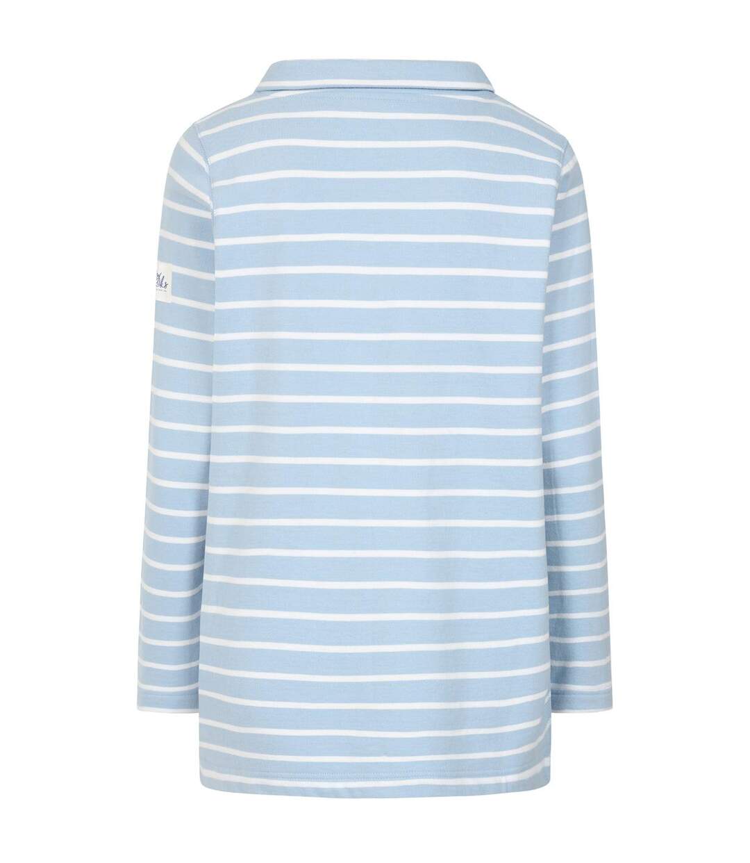 Womens/ladies Striped Roll Neck Sweatshirt Sky Lazy Jacks-3