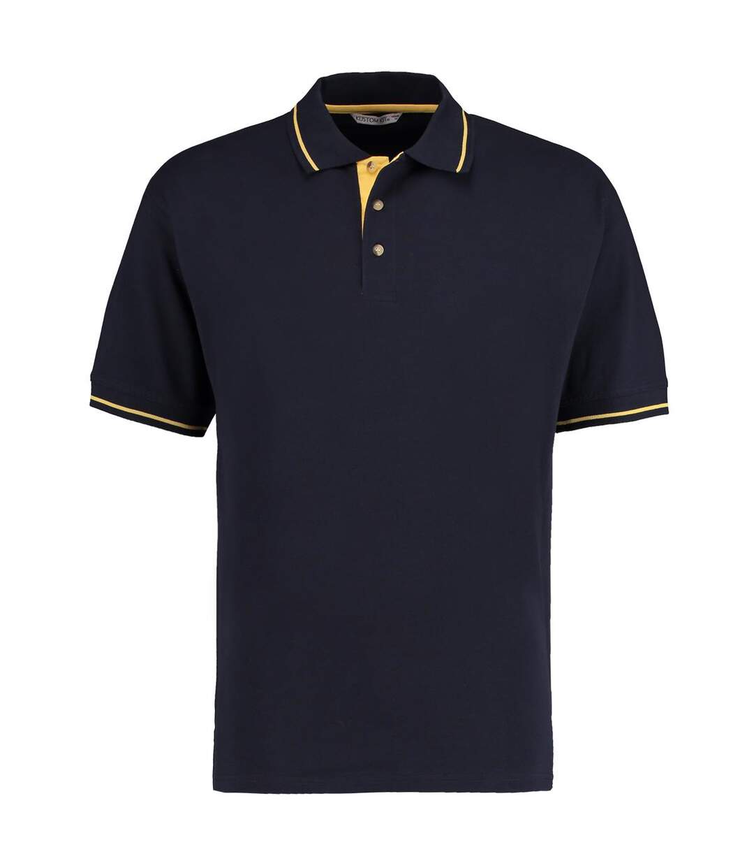 Polo À Manches Courtes  St. Mellion Pour Homme Bleu Marine Jaune Kustom Kit-1