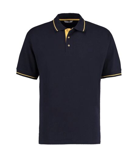 Polo À Manches Courtes  St. Mellion Pour Homme Bleu Marine Jaune Kustom Kit