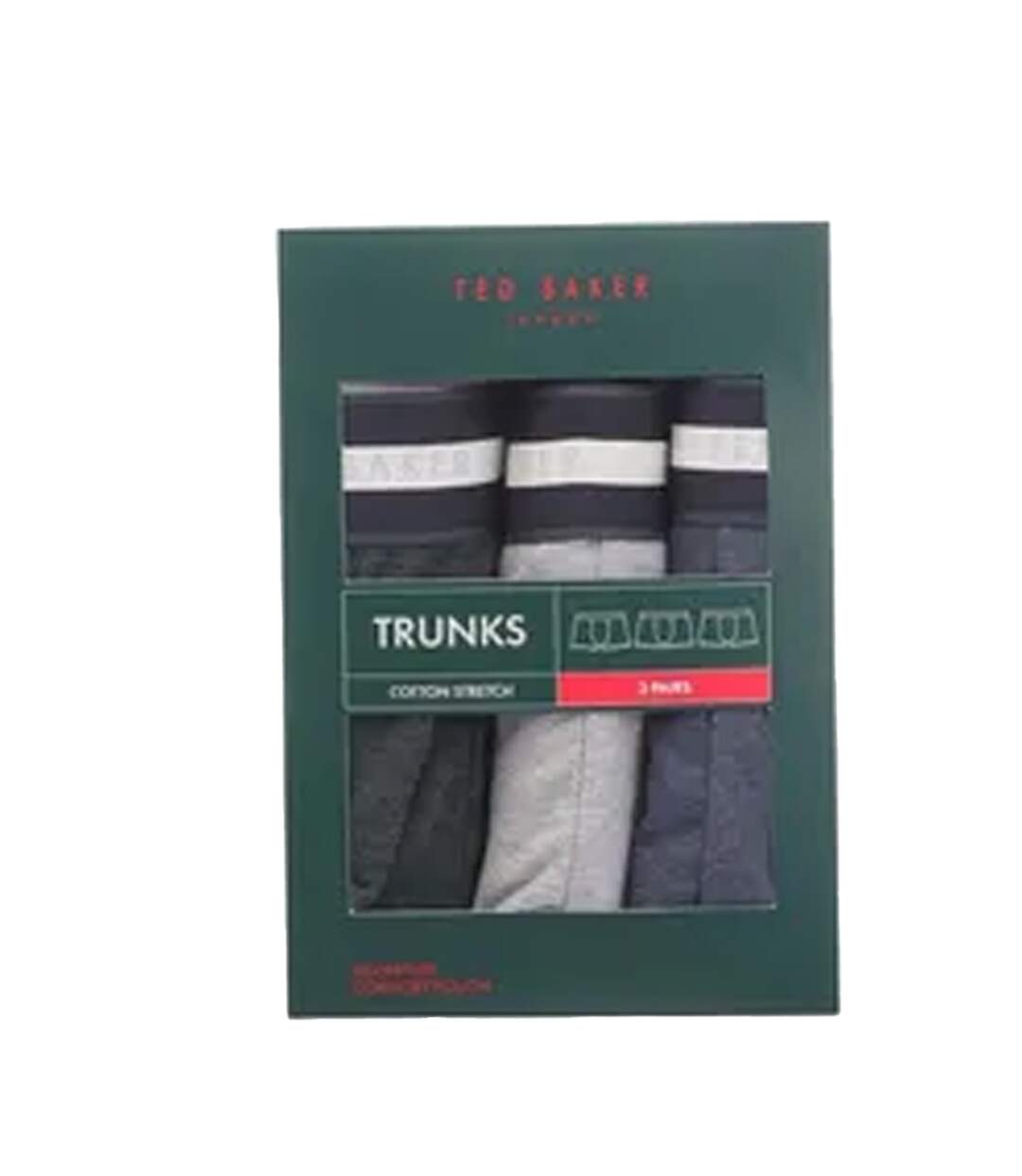 Pack Of 3  Mens Cotton Boxer Shorts  Grey Blue Black Ted Baker-2