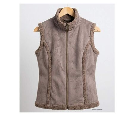MAYFLOWER 828070U002 - Gilet sans manches marron en suédine : le chic du toucher peau de pêche