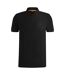 Mens Logo Quarter Zip Polo Shirt Black Boss-2