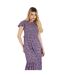 Womens/ladies animal print shirred midi dress lilac Dorothy Perkins