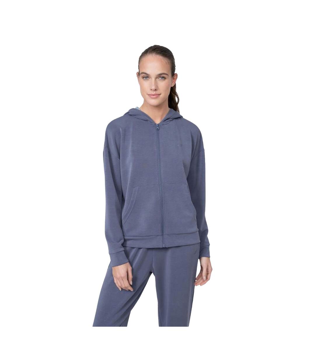 Veste À Capuche H4z22 Bld041 Femme Gris Argenté 4F-1