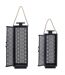 Lot de 2 Lanternes Déco Ajouré 59cm Noir-2