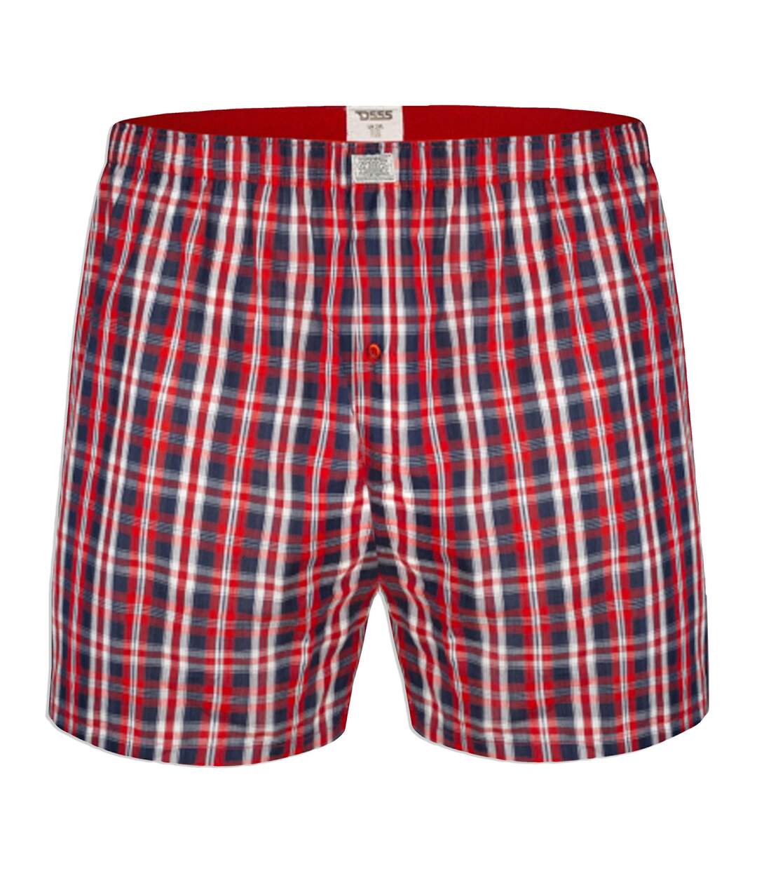 Pack of 2  Mens d555 plaid woven kingsize boxer shorts  navy blue/red Duke-4