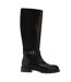 Womens/ladies teller casual leather knee-high boots black Dune London-3