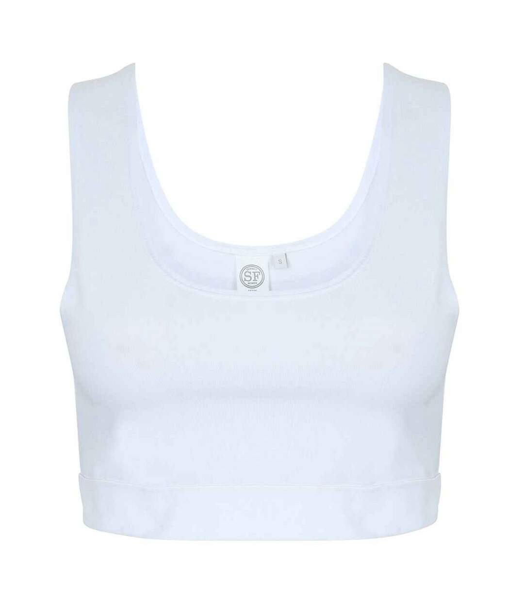 Haut Court Fashion Femme Blanc Skinni Fit-1