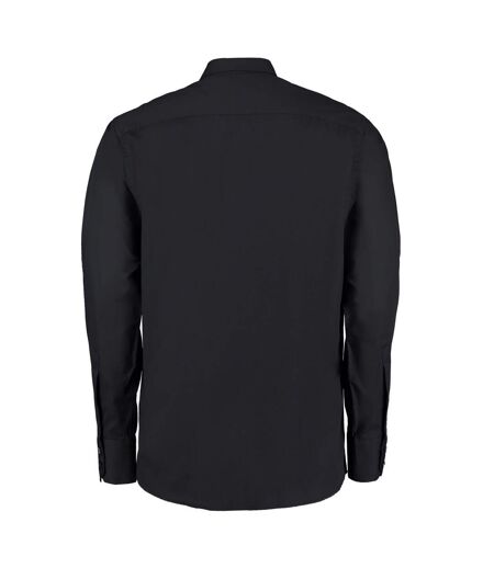 Kustom Kit Mens City Business Long-Sleeved Formal Shirt (Black)