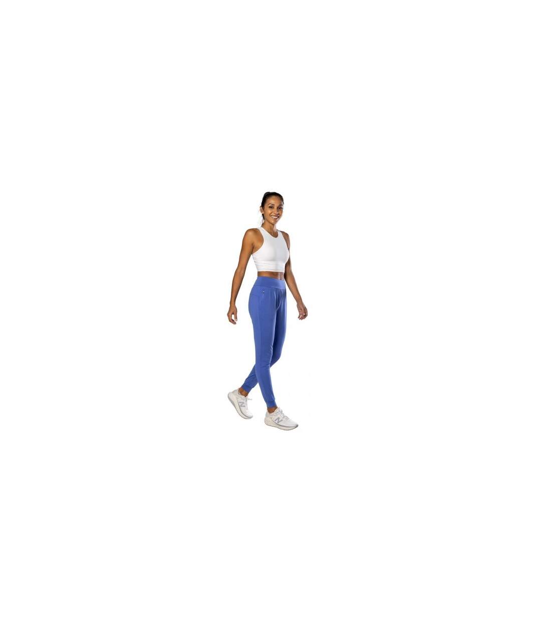 Womens/ladies 365 Plain Slim Joggers Baja Blue Nathan-1