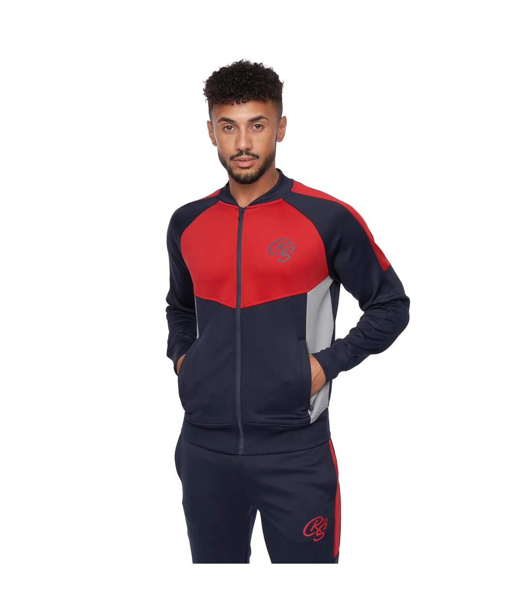 Ensemble de survêtement daxton homme bleu marine / rouge Crosshatch-3