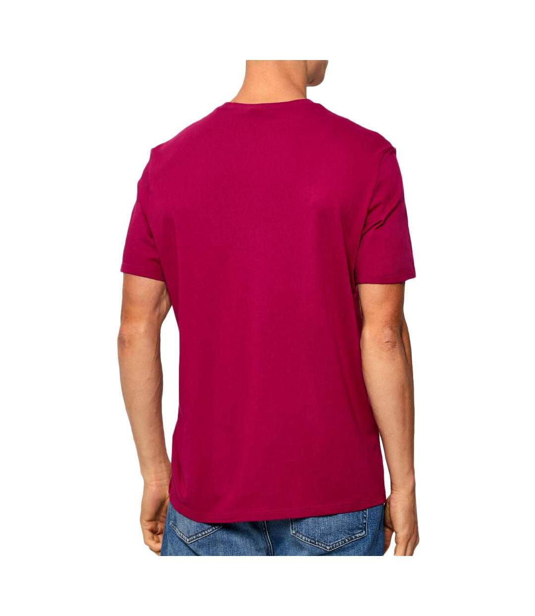 T-Shirt bordeaux homme calvin klein jeans badge 30s-2