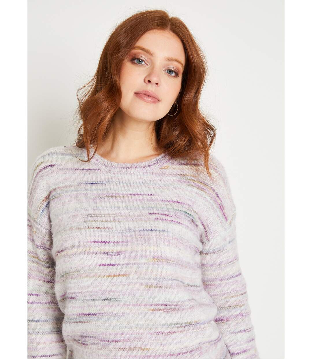 Pull chaud mouliné col rond avec laine-4