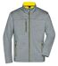 Veste softshell - Homme - JN1148 - gris chiné et jaune