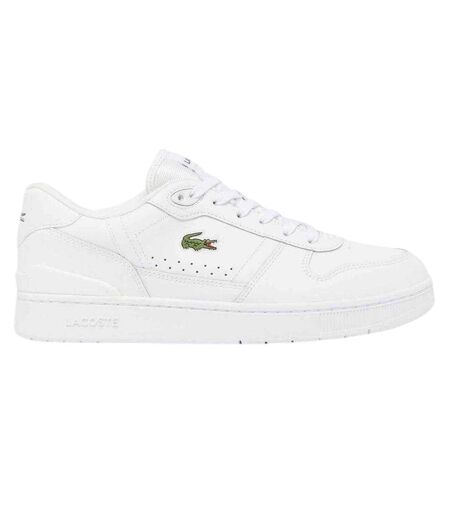 Mens T-clip Leather Flat Trainers White Lacoste