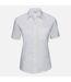 Russell Collection Womens/Ladies Short Sleeve Pure Cotton Easy Care Poplin Shirt (White)