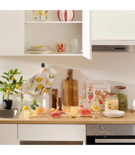 Gant & Manique de Cuisine Fruity 32cm Blanc