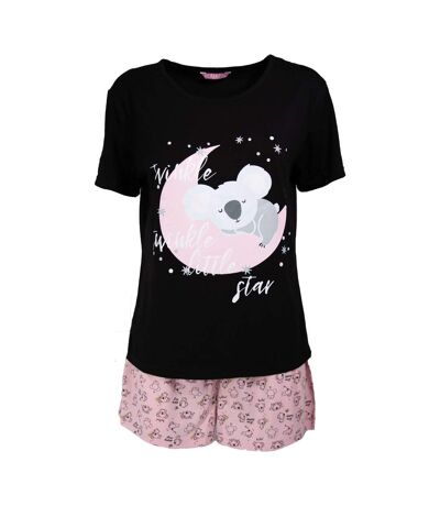 Ensemble De Pyjama Court Manches Courtes Twinkle Little Star Femme Noir Rose Keanu