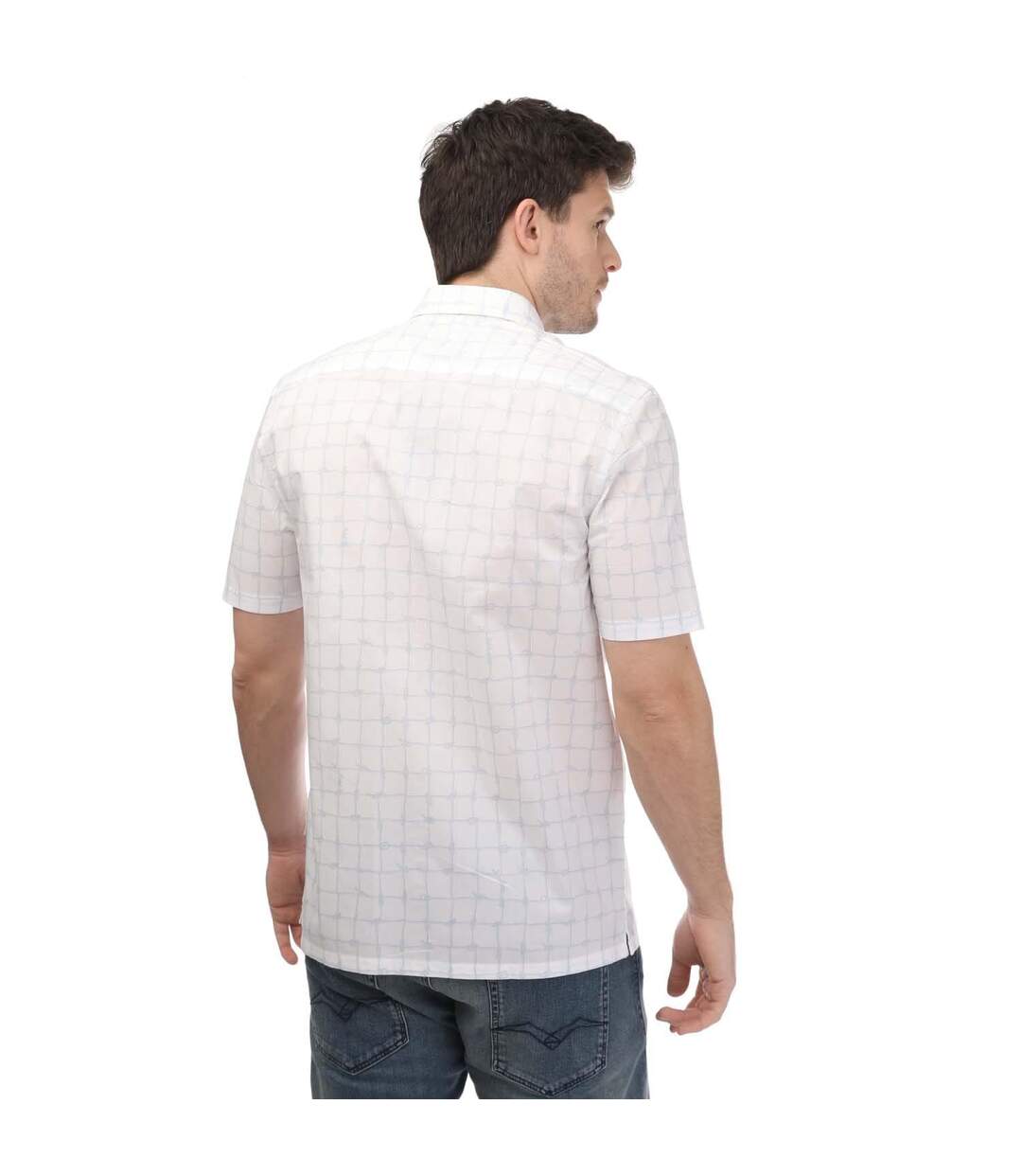 Mens checked short-sleeved shirt white Ted Baker-2