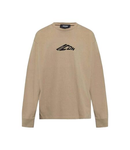 Unisex Adult Icon Stretch Logo Long-sleeved T-shirt Khaki DSquared2