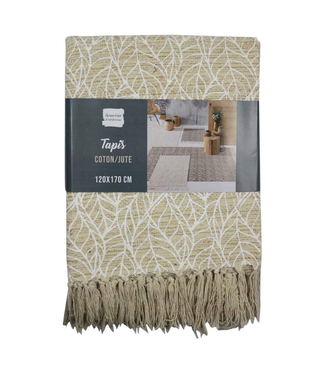 Tapis Déco à Franges Kalinda 120x170cm Blanc-5