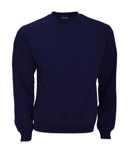 B&c Mens Crew Neck Sweatshirt Top Bleu Marine B And C