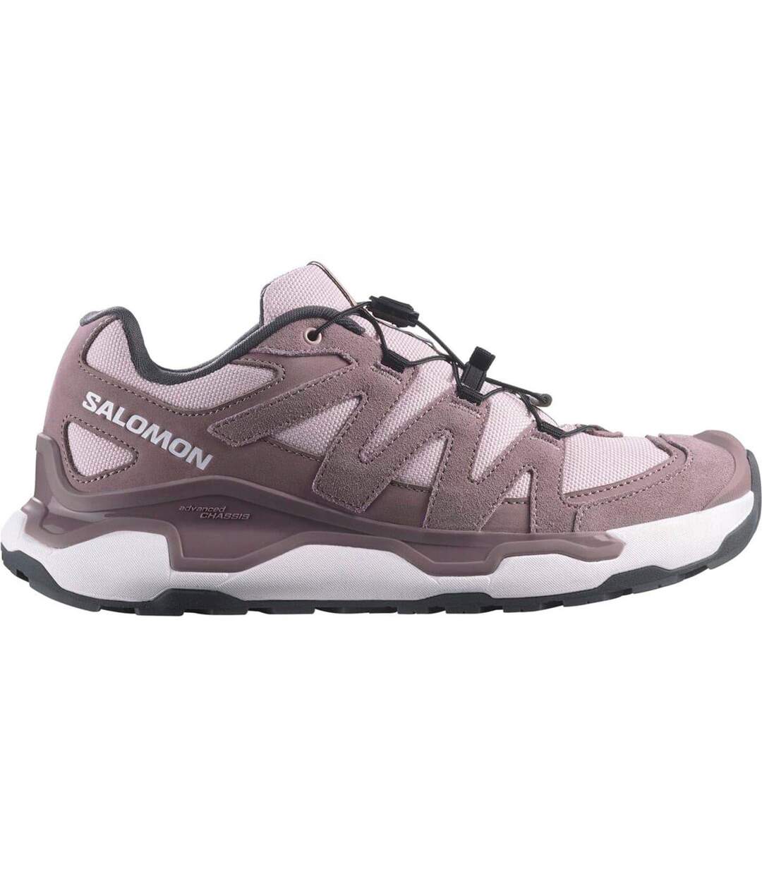 Womens/ladies Xc Roam Leather Running Trainers Violet White Salomon-1