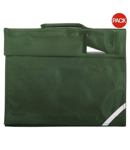 Quadra Junior Book Bag - 5 Liters (Pack of 2) (Bottle Green) (One Size) - UTBC4340