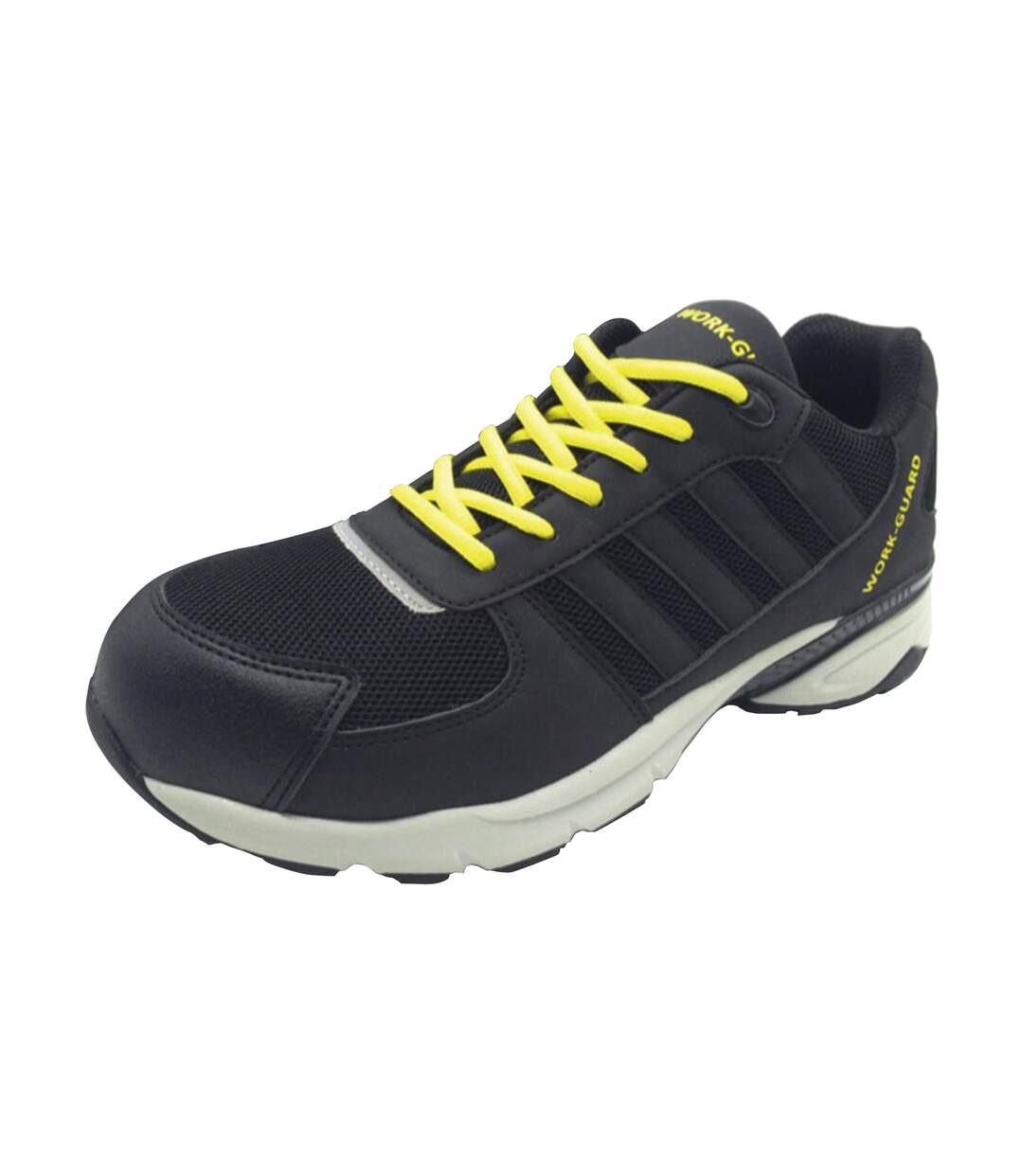 Mens work guard lightweight safety trainers black/ grey Result-1