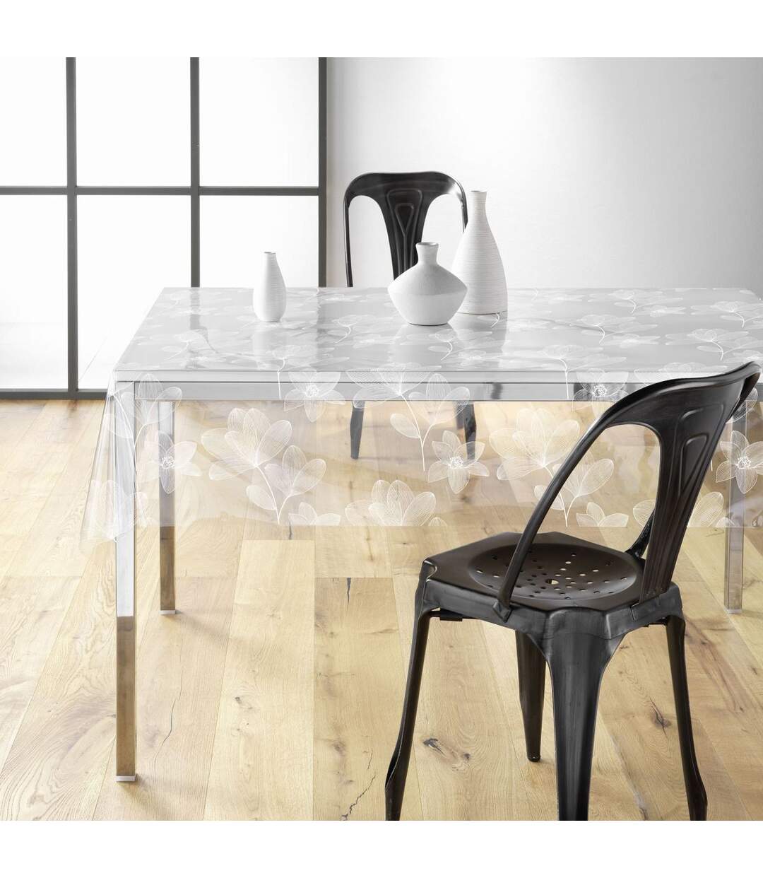 Nappe Toile Cirée Danela 140x240cm Blanc-1